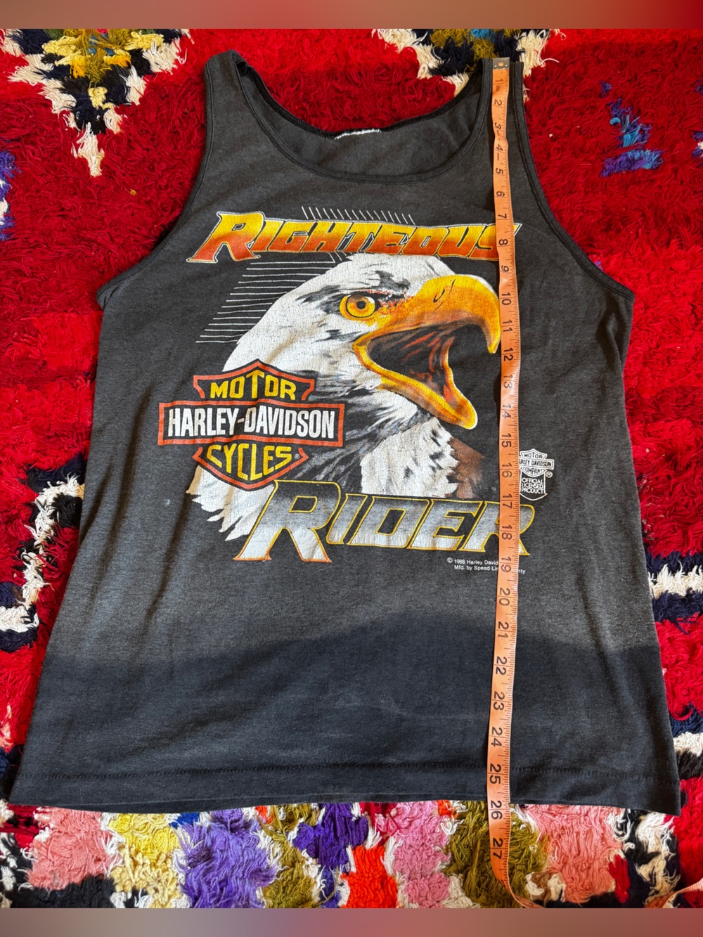 80s Vintage Harley Davidson Eagle Tank Size Large - Picture 7 of 8